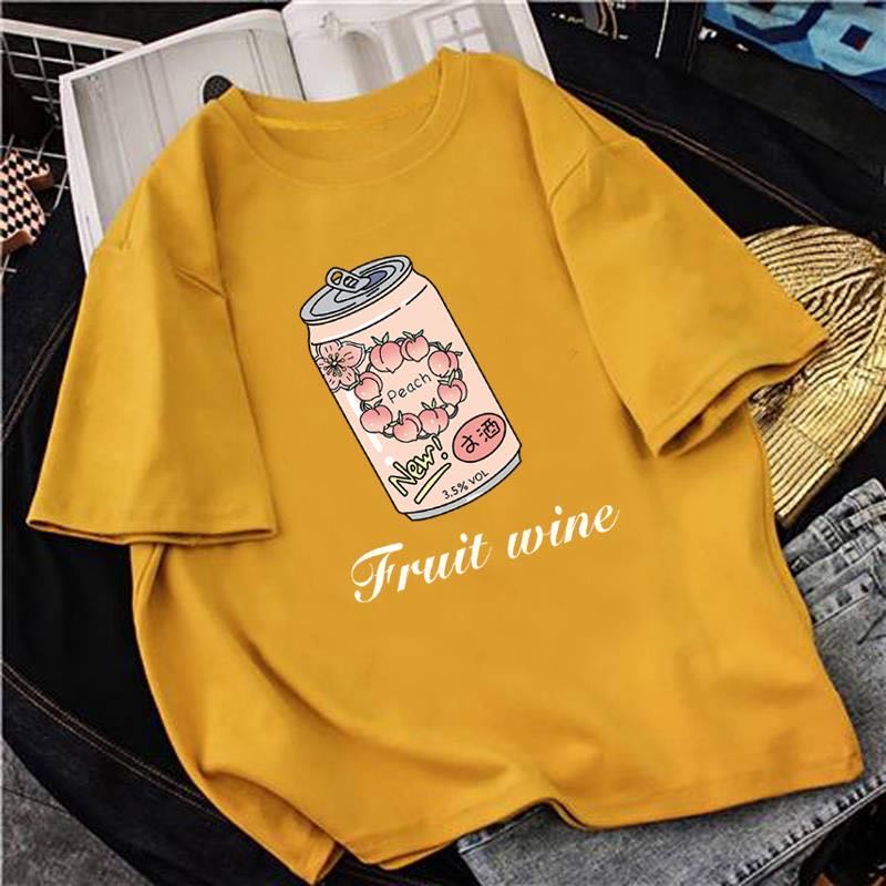 Grapefruit Print T Shirt Women Summer 90s