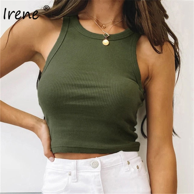 Irene O Neck Long Sleeve Shirt Women Ribbed Sexy Cropped