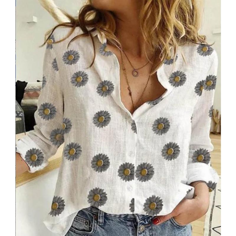 Autumn Long Sleeve Casual Loose Shirt Women Elegant Butterfly