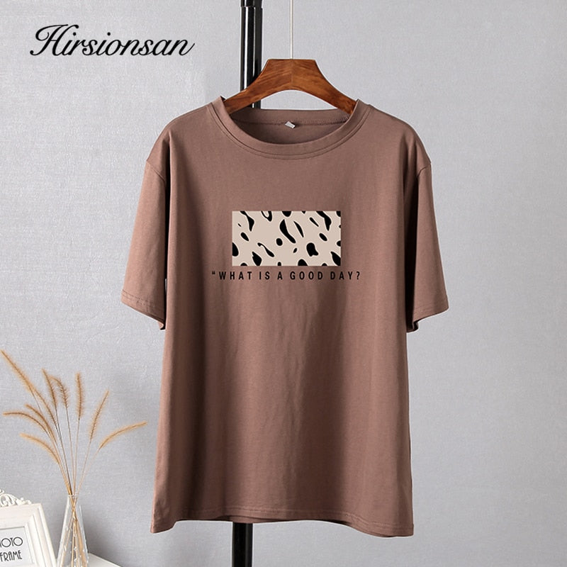 Hirsionsan Leopard Print T shirts Women 2019 Spring Summer Hot Tees Casual O-Neck Short Sleeve Harajuku Cool T-shirt Female Tops