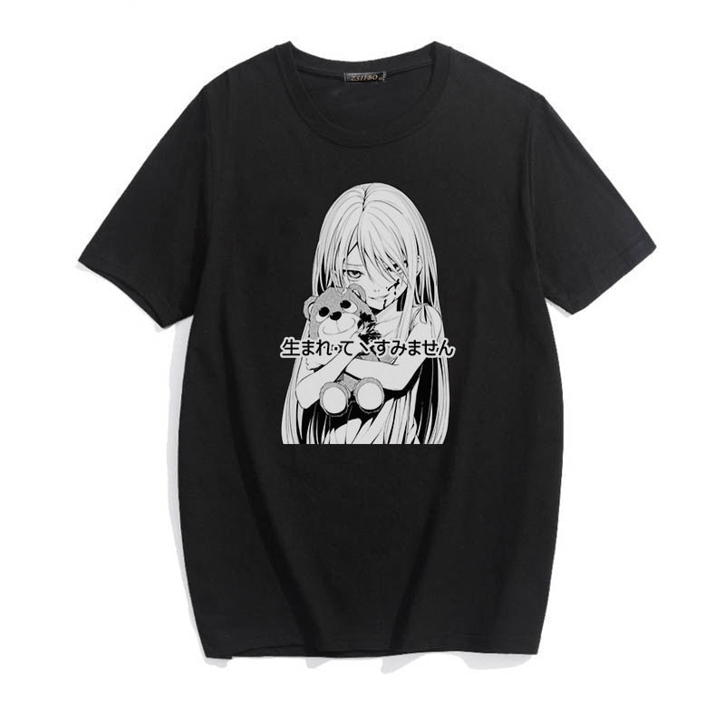 Anime T-Shirts Loose Harajuku Letter Print New Summer