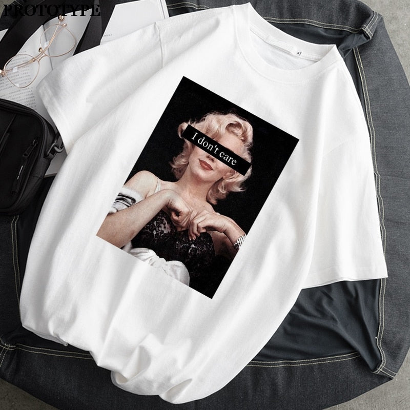 Women T-Shirt Monla Lisa Printed t-shirt Female Ulzzang Aesthetic T-Shirts with short sleeve Harajuku Tops Oversized t-shir