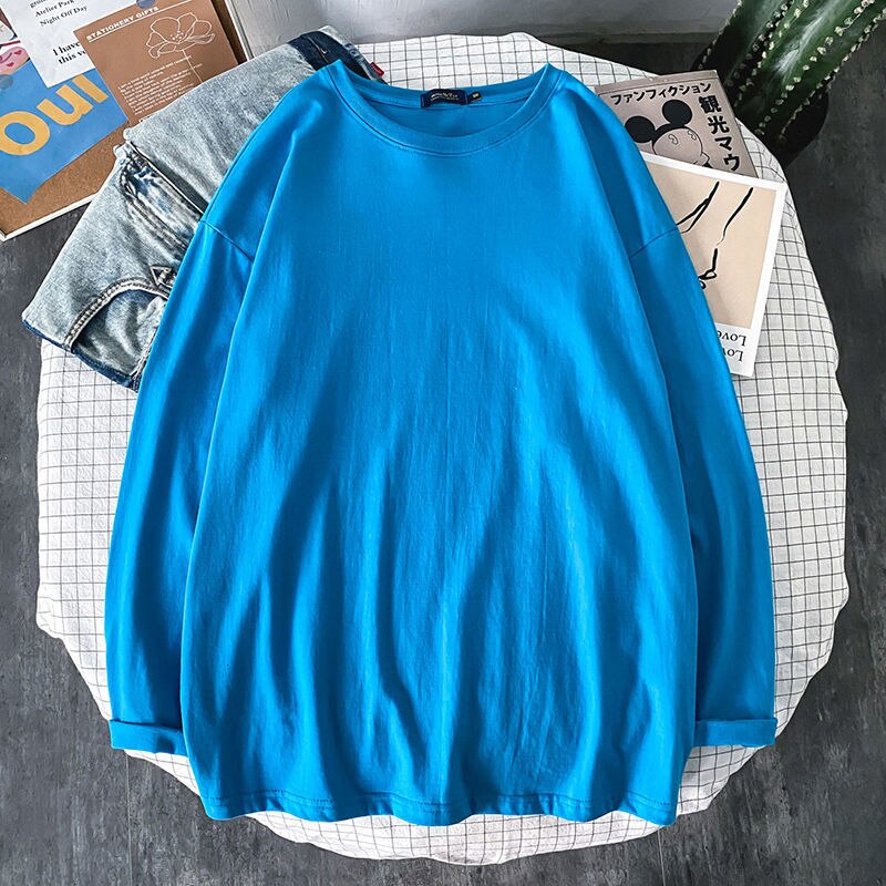 10 Solid Color Women Long Sleeve T shirts Korean Women