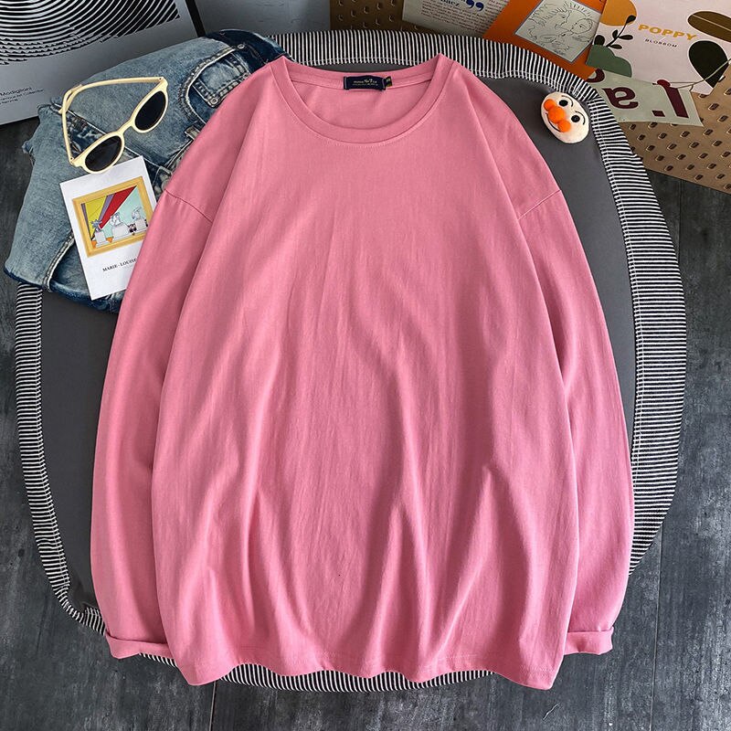 10 Solid Color Women Long Sleeve T shirts Korean Women