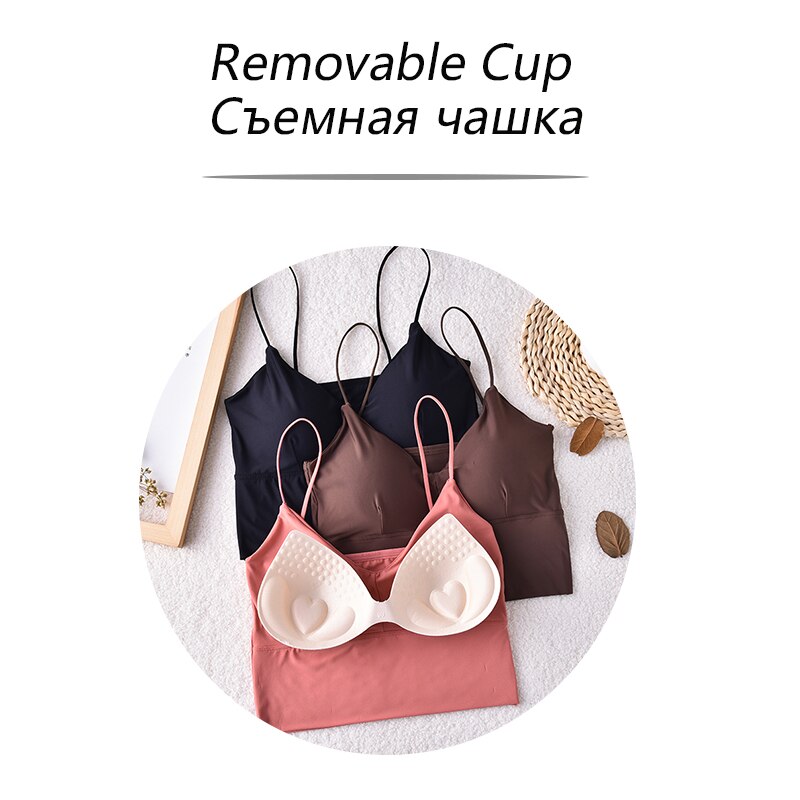 Seamless Cropped Top Sexy Backless V-Neck Woman Camisole