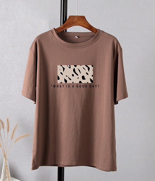 Hirsionsan Leopard Print T shirts Women 2019 Spring Summer Hot Tees Casual O-Neck Short Sleeve Harajuku Cool T-shirt Female Tops