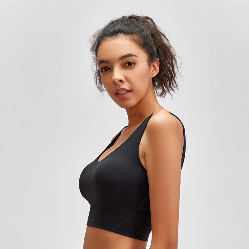 Women Crop Tank with Shelf Built In Bra Workout Top