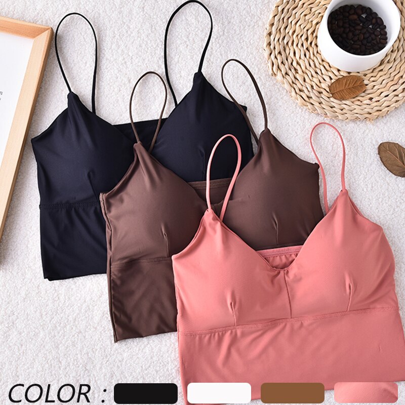 Seamless Cropped Top Sexy Backless V-Neck Woman Camisole