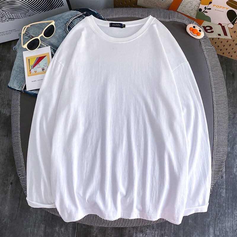 10 Solid Color Women Long Sleeve T shirts Korean Women