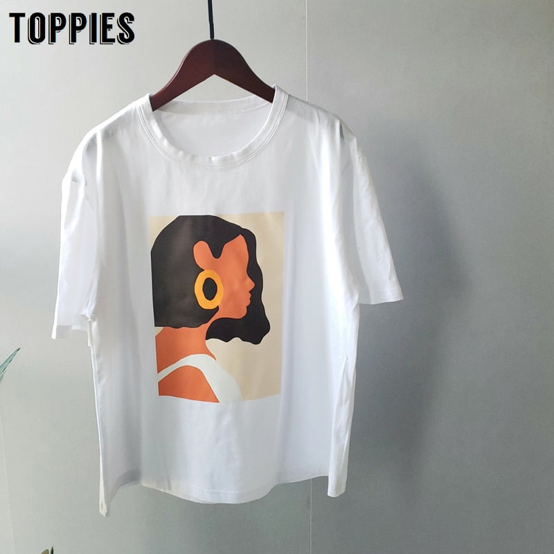 Summer character t-shirts fashion girls tops short sleeve