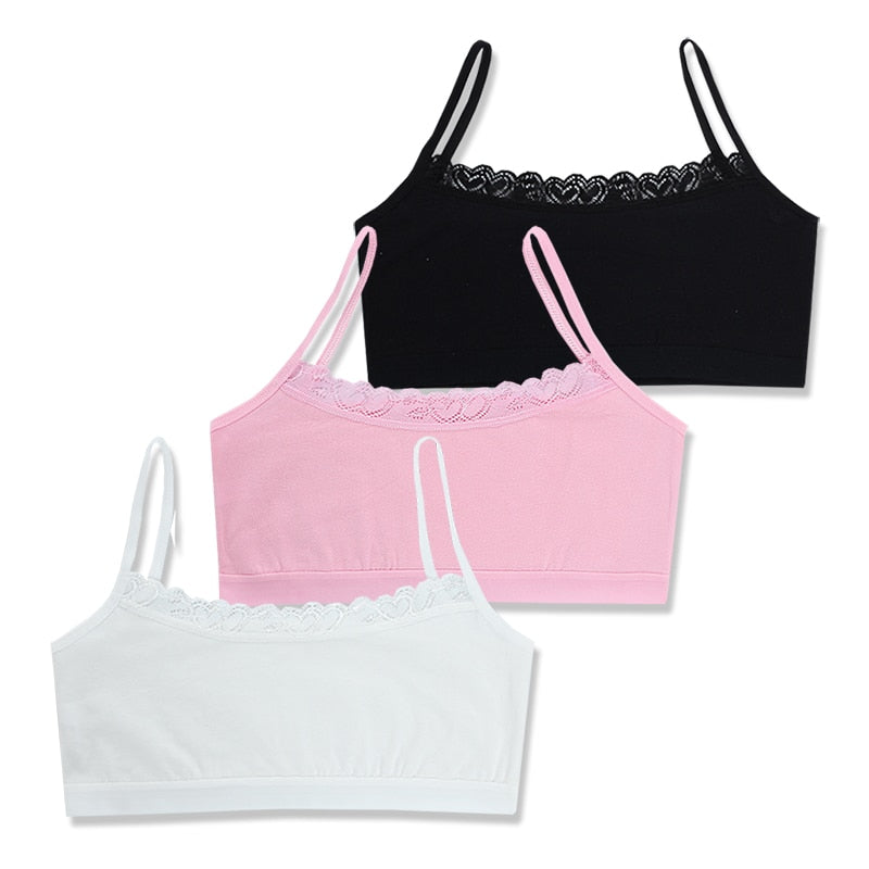 Cotton Dot Lace Bras Sports Underwear Crop Top