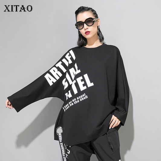 Drilling Ribbon Print T Shirt Women Clothes Fashion Pullover