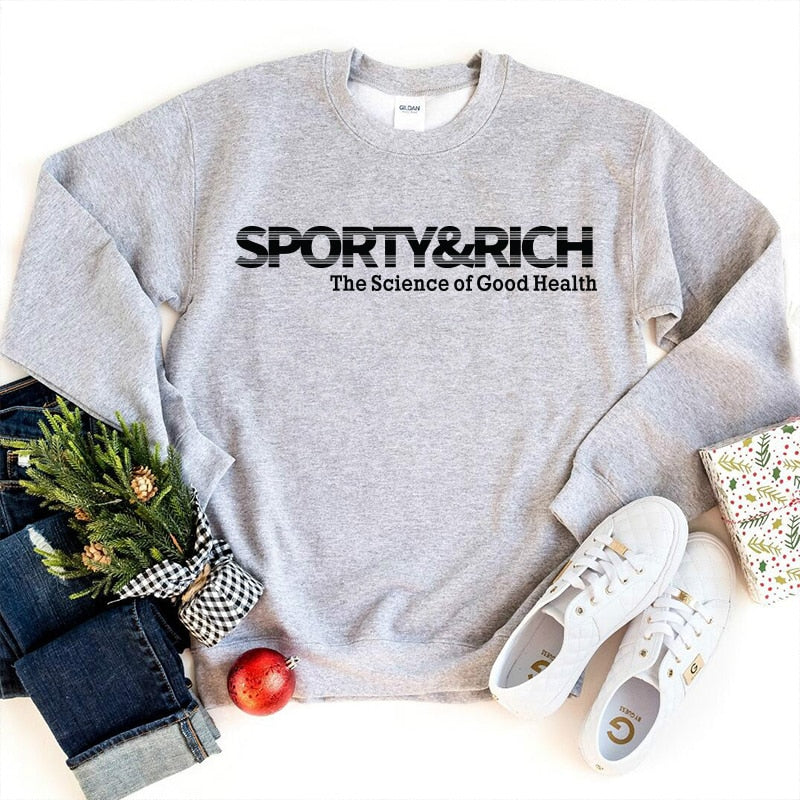 American Vintage Sporty Rich Letters Print White Cool Pullover