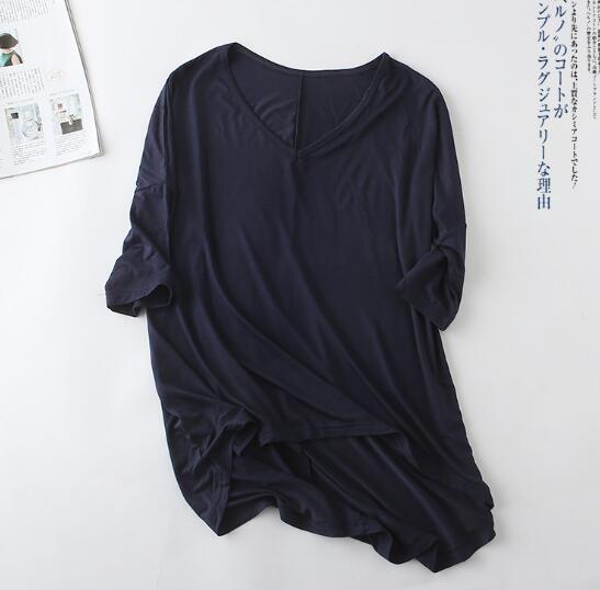 Summer Cotton T Shirt Women Harajuku Bamboo Batwing Sleeve