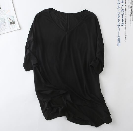 Summer Cotton T Shirt Women Harajuku Bamboo Batwing Sleeve