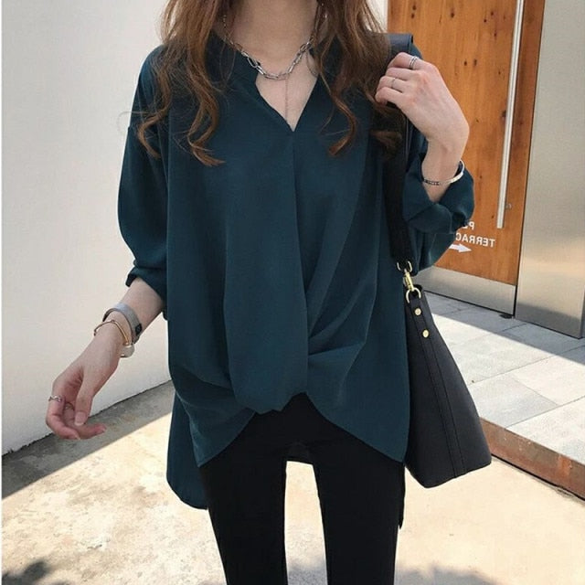 OL office long sleeve  summer women's shirt blouse for women blusas womens tops and blouses chiffon shirts plus size