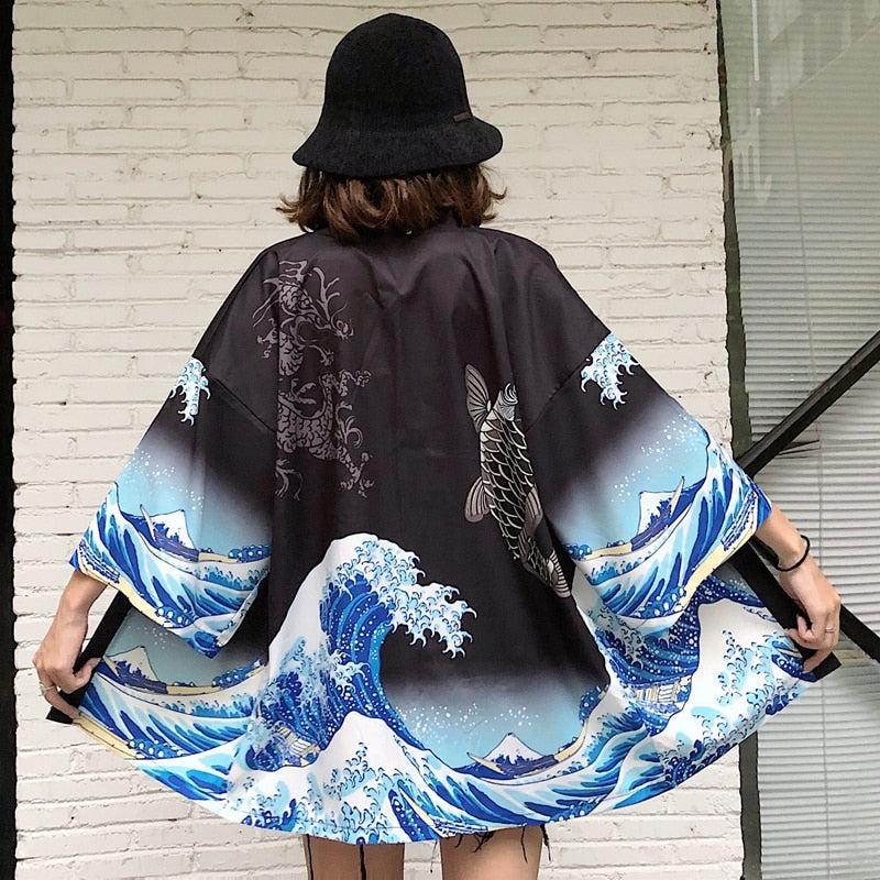 Womens tops and blouses harajuku kawaii shirt Japanese streetwear outfit kimono cardigan female yukata blouse women  AA001