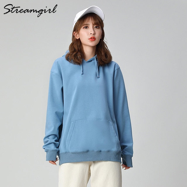 Women's Sweatshirt Cotton Oversized Hoodies And Sweatshirts Oversize Pink Sweatshirt With Hood Yellow Cotton Hoodies Women