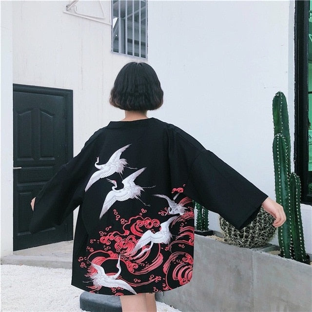 Womens tops and blouses harajuku kawaii shirt Japanese streetwear outfit kimono cardigan female yukata blouse women  AA001