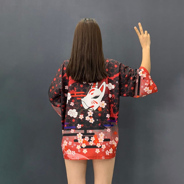 Womens tops and blouses harajuku kawaii shirt Japanese streetwear outfit kimono cardigan female yukata blouse women  AA001