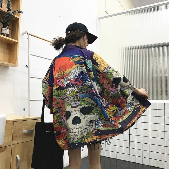 Womens tops and blouses harajuku kawaii shirt Japanese streetwear outfit kimono cardigan female yukata blouse women  AA001