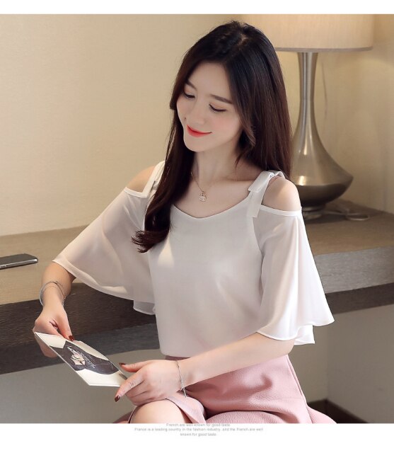 summer short sleeve batwing off shoulder women's shirt blouse for women blusas womens tops and blouses chiffon shirts plus size