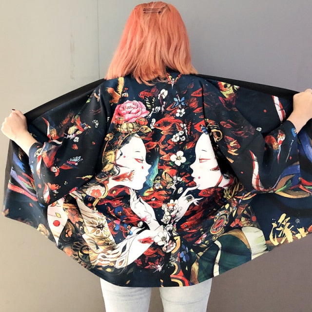 Womens tops and blouses harajuku kawaii shirt Japanese streetwear outfit kimono cardigan female yukata blouse women  AA001