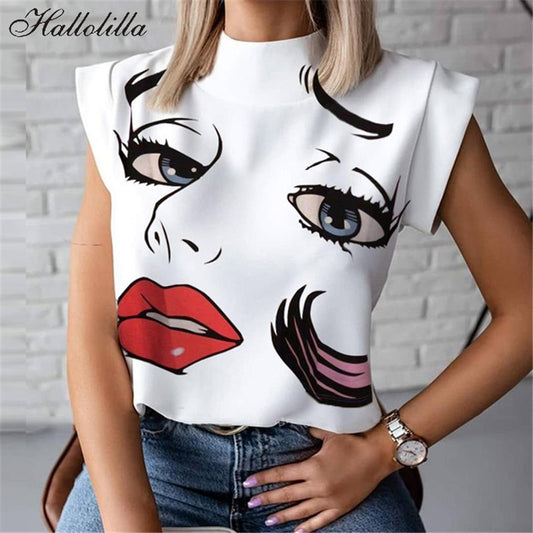 Print Blouse Shirt Women Fashion Womens Tops And Blouses Woman Female Spring Summer Clothe Top Tee Shirts Plus Size Clothing 3XL