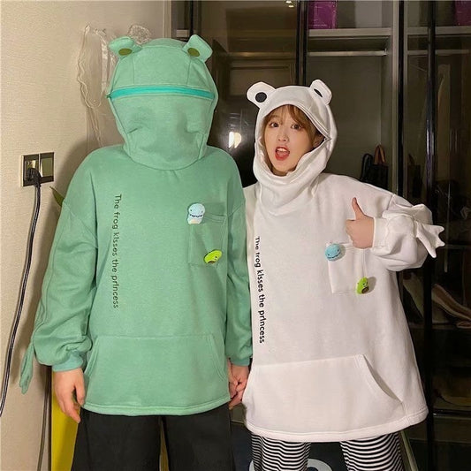 Frog Hoodie Women Kawaii Alt 90s Aesthetic Pullover